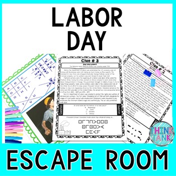 Preview of Labor Day Escape Room - Reading Comprehension - September Activity