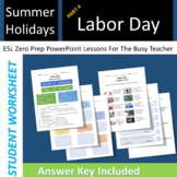 Labor Day Jobs & Activities : ESL Labor Day Worksheet with