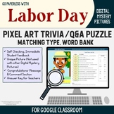 Labor Day Match Game Puzzle, Digital Pixel Art Google Clas