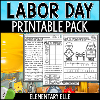 Preview of Labor Day Math and Literacy Printable Pack