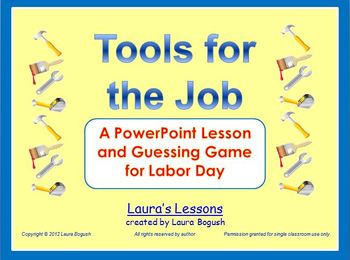 Preview of Labor Day PowerPoint Lesson, Game and Printables:  Tools for the Job