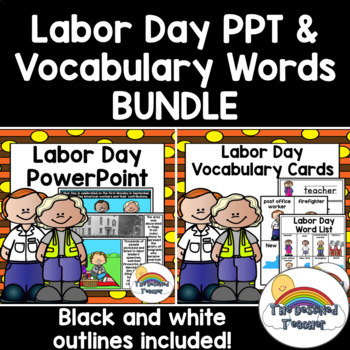 Preview of Labor Day PowerPoint & Vocabulary Words BUNDLE | Labor Day PPT