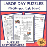 Labor Day Puzzles for Middle and High School Independent W