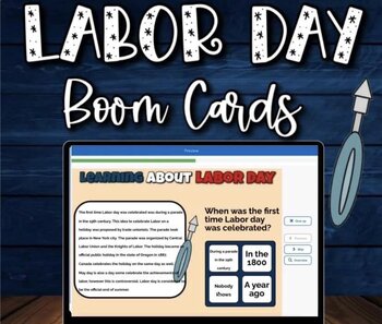 Preview of Labor Day Reading Comprehension Boom Cards