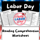 Labor Day Reading Comprehension Worksheet