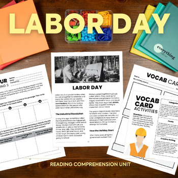 Preview of Labor Day Reading Comprehension & Writing Activities Unit for September