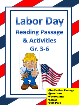 Preview of Labor Day Reading Passage and Activities Gr. 3-6
