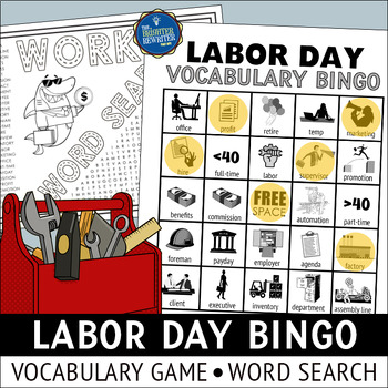 Preview of Labor Day Vocabulary Bingo Game and Word Search