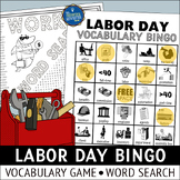 Labor Day Vocabulary Bingo Game and Word Search