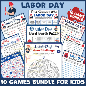 Preview of Labor Day icebreaker game BUNDLE main idea activity independent work small group