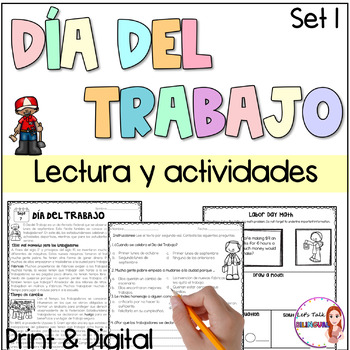 Preview of Labor Day in Spanish- Dia del Trabajo - Distance learning - Google Classroom