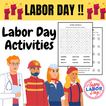 Preview of Labor Day worksheet activities