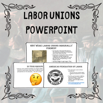 U.S. History Labor Unions/Strikes Power Point Presentation