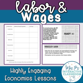 Preview of Labor & Wages Speed Dating Economics Lesson! (Distance Learning!)