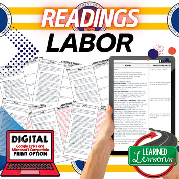 Preview of Labor & Workforce DBQ Reading Comprehension Passages & Questions