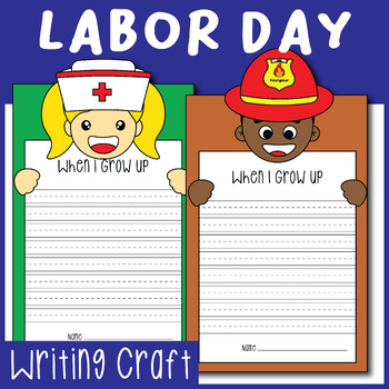 Preview of Labor day Writing & Craft | Community Helpers Craft | Occupations Activities
