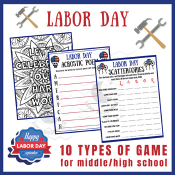 Preview of Labor day independent reading Activities Unit Sub Plans crafts early finishers