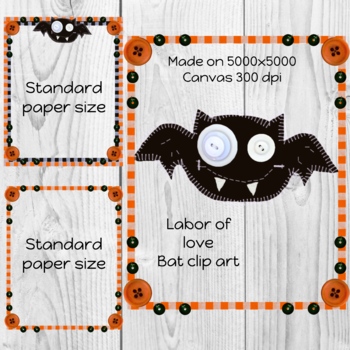 Preview of Labor of love Halloween bat clip art and fall theme border bundle