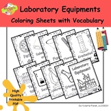 Lab Equipment Coloring Sheets with Vocabulary, Printable c
