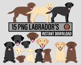 Labrador Retriever Clipart - Black Lab, Chocolate Lab, Yel