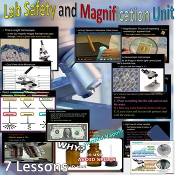 Preview of Lab Safety, Magnification, and Microscope Use Unit