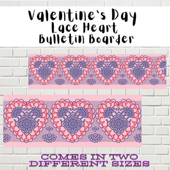 Preview of Lace Heart Valentine's Day Bulletin Boarder | Love Theme | Vintage Theme