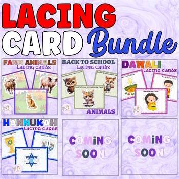 Preview of Lacing Card Bundle For Preschool and Early Elementary