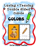Lacing & Tracing Cards 2 Sided - 12 Colors - Preschool Fin