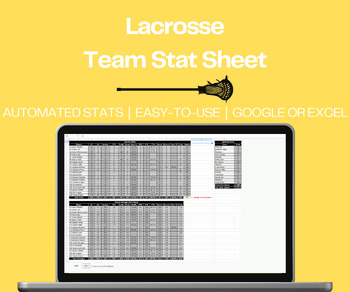 Preview of Lacrosse Statistics (Yellow)