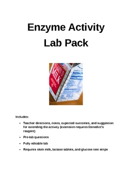 Preview of Lactase Enzyme Lab