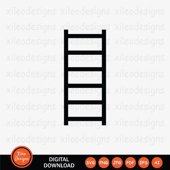 Preview of Ladder Steps Stairs Staircase Climb Step Line Icon - SVG PNG JPG JPEG PDF EPS AI