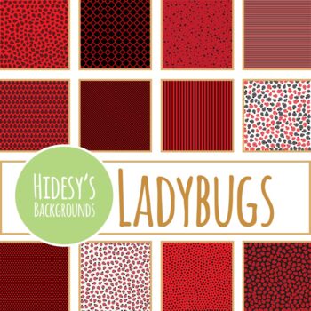 Lady Bug / Lady Bird Insect Red and Black LadyBug Digital Paper /  Backgrounds