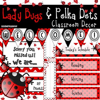 Preview of Ladybug Classroom Decor (Editable)