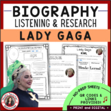 LADY GAGA Music Listening Activities and Biography Researc