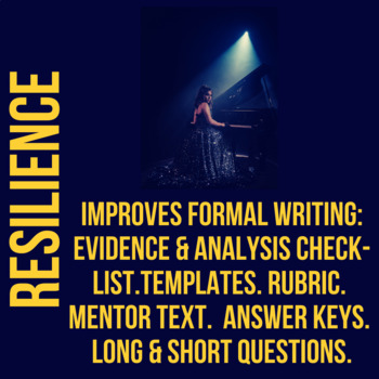 Preview of Lady Gaga's Resilience- Evidence & Analysis- Listen, Short Answer, & Paragraph