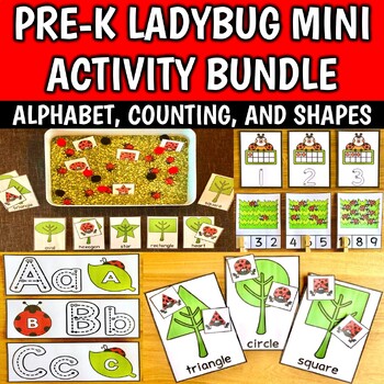 Ladybug Activity Bundle - Preschool Spring Alphabet, Numbers and Shapes ...