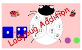 Ladybug Addition Dice Game - SMARTBoard and Paper Versions