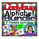 Ladybug Alphabet Activity Bundle - Puzzles, Flashcards, an