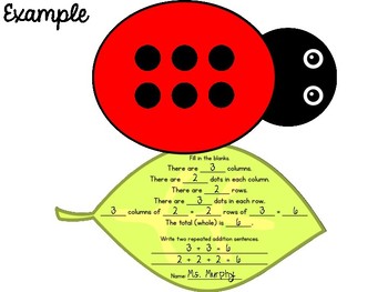 Ladybug Array Craftivity Columns Rows Repeated Addition by ...