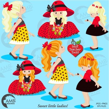 Ladybug Clipart, Girl Clipart in Red and Black {Best Teacher Tools} AMB ...