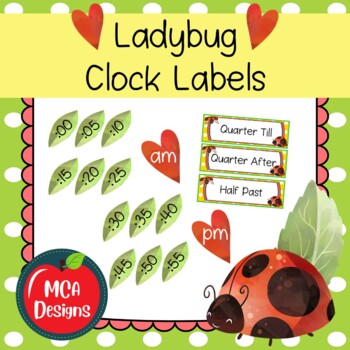 Preview of Ladybug Clock Labels