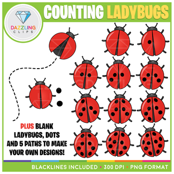 Preview of Ladybug Dots Counting Clip Art