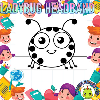 Preview of Ladybug Headband -Bug Insect Crown Paper Headband Hat Craft Coloring Activity-4K