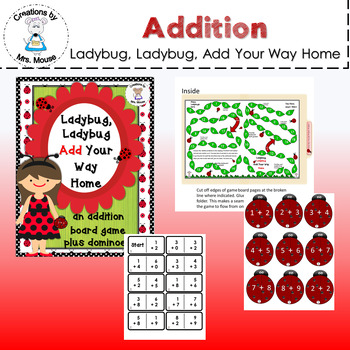 Preview of Math Facts Practice - Ladybug, Ladybug Add Your Way Home plus Dominoes