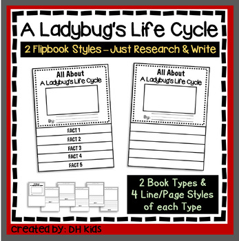 Preview of Ladybug Life Cycle Report, Insect Flip Book Research Project, Insect Writing