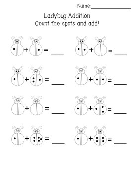 Ladybug Math: Counting, Adding, Graphing Printables for PreK, K, 1st