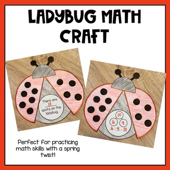 Preview of Ladybug Math Craft-Addition/Counting Craftivitiy, Spring Math Activity