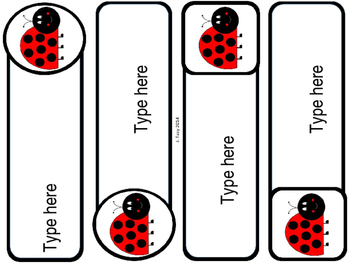 editable ladybug name tags labels by oh miss jill tpt