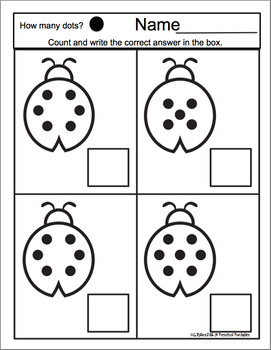 Ladybug Number Practice by Preschool Printable | TPT