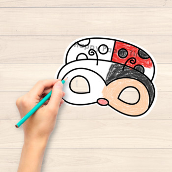 Ladybug mask printable paper template - Easy kid craft Happy Paper Time